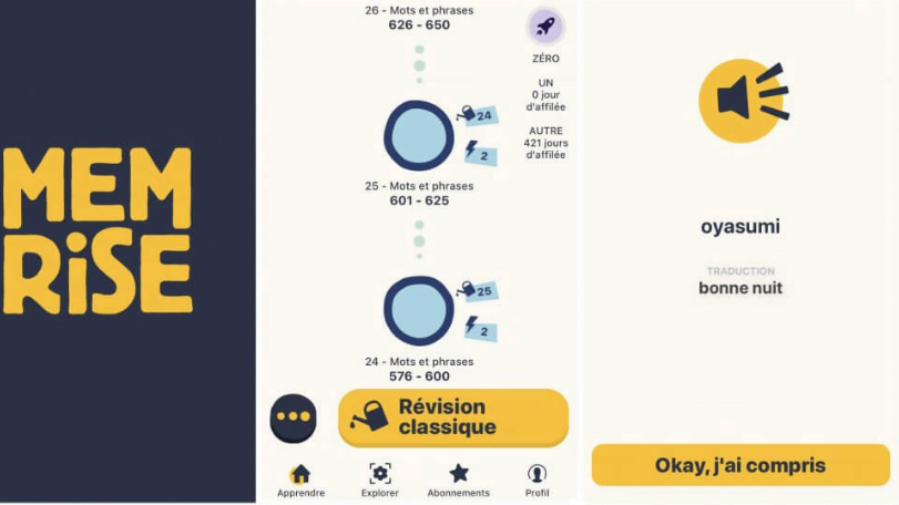 Phần mềm học tiếng Pháp Memrise