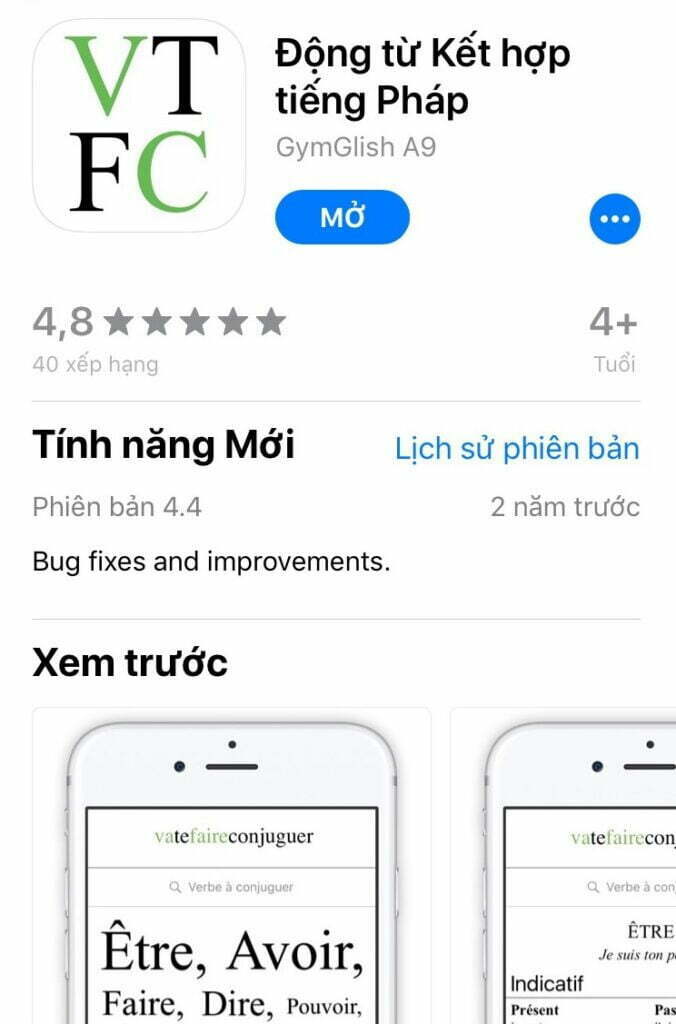 Ứng dụng chia động từ tiếng Pháp