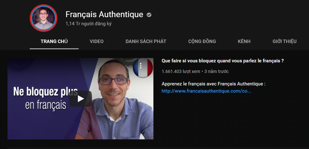 Kênh Français Authentique học từ vựng tiếng Pháp