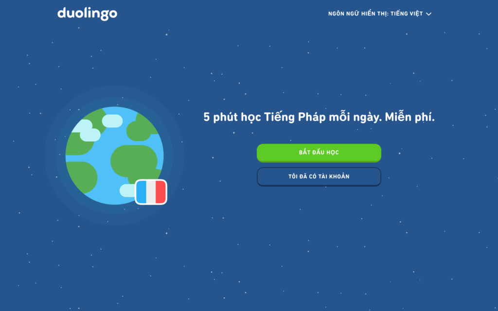 Doulingo Học tiếng Pháp cơ bản tại thành phố Hồ Chí Minh